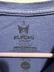 Kuromi Sanrio Kawaii Blue Graphic Short Sleeve T-Shirt S