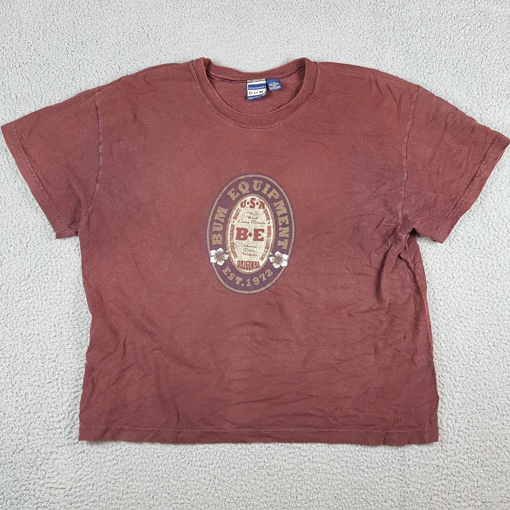 Y2K BUM Equipment Faded Hawaiian Flower Size L 2000’s Vintage Beach Tee T Shirt