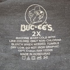 Buc-ee’s Men’s Black Graphic Logo T-Shirt Crew Neck Short Sleeve 2X Cotton