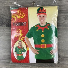 Elf Amscan Adult XL Novelty T-Shirt Unisex Short Sleeve Crew Neck Christmas