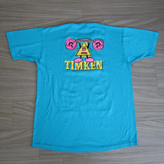 Vintage Exercise T-Shirt Single Stitch Large L Blue Turquoise Get into Shape Pun