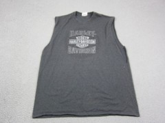 Vintage Harley Davidson Shirt Mens Extra Large XL Gray Big Barn Tank Top 80s