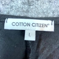 Cotton Citizen Jagger Long Sleeve Henley Shirt Mens Large Jet Black Cotton Basic