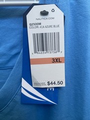 NEW Nautica Performance Mens Blue T-Shirt 3XL V Neck Short Sleeve NWT $44.50