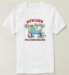 Gym Life by Chillin’ Froggy Workout Exercise Vintage Muscle Logo T-Shirt NEW
