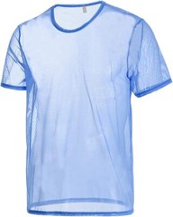 Zonbailon Mens Tops Undershirts Shirts Short Mesh Sleeve See Through T-Shirt