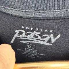 Popular Poison Mens 2XL Black LA Doberman Lightning Graphic T-Shirt Cotton Tee