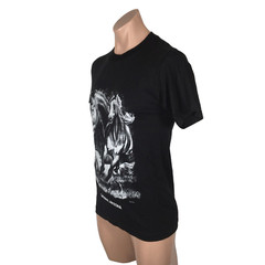 Nwot Vtg 90s Alstyle OATMAN AZ Black and white horse travel Vacation t-shirt S