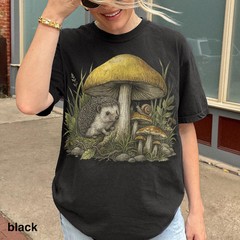 Vintage Woodland Hedgehog Mushroom Comfort Tee