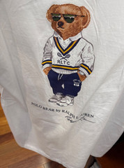 Polo Ralph Lauren White PREPPY TENNIS BEAR Short Sleeve POCKET T Shirt