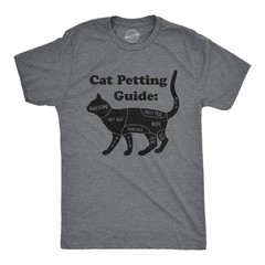 Mens Cat Petting Guide T Shirt Funny Pet Kitty Lover Crazy Cat Lady Novelty Tee