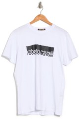 Roberto Cavalli White Logo Graphic Tee Size XL NWT$299