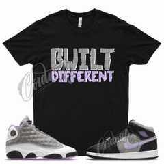 BUILT T Shirt for J1 1 Mid SE GS Houndstooth Lilac Silver Plaid Violet 13