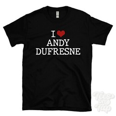I LOVE ANDY DUFRESNE T-SHIRT heart shawshank redemption prison escape prisoner