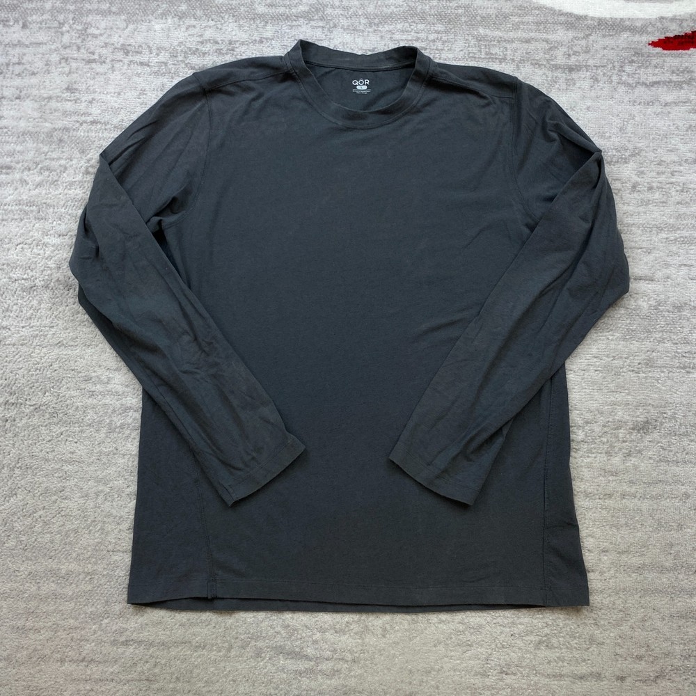 Qor Cashmere Shirt Large Gray Outdoor Hike Trail Trekker Base Layer Performance