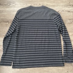 NWT Monoprix Homme Organic Cotton Striped Long Sleeve Tee Mens XXL Gray French