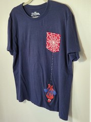 Spider-Man Pocket T Shirt Men’s Large Blue Loot Crate Lootwear Marvel Comic