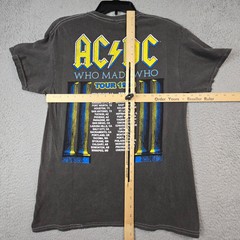 ACDC Shirt MENS Small BLACK CASUAL WHO MADE WHO CONCERT 86 TOUR ROCK MUSIC NWT