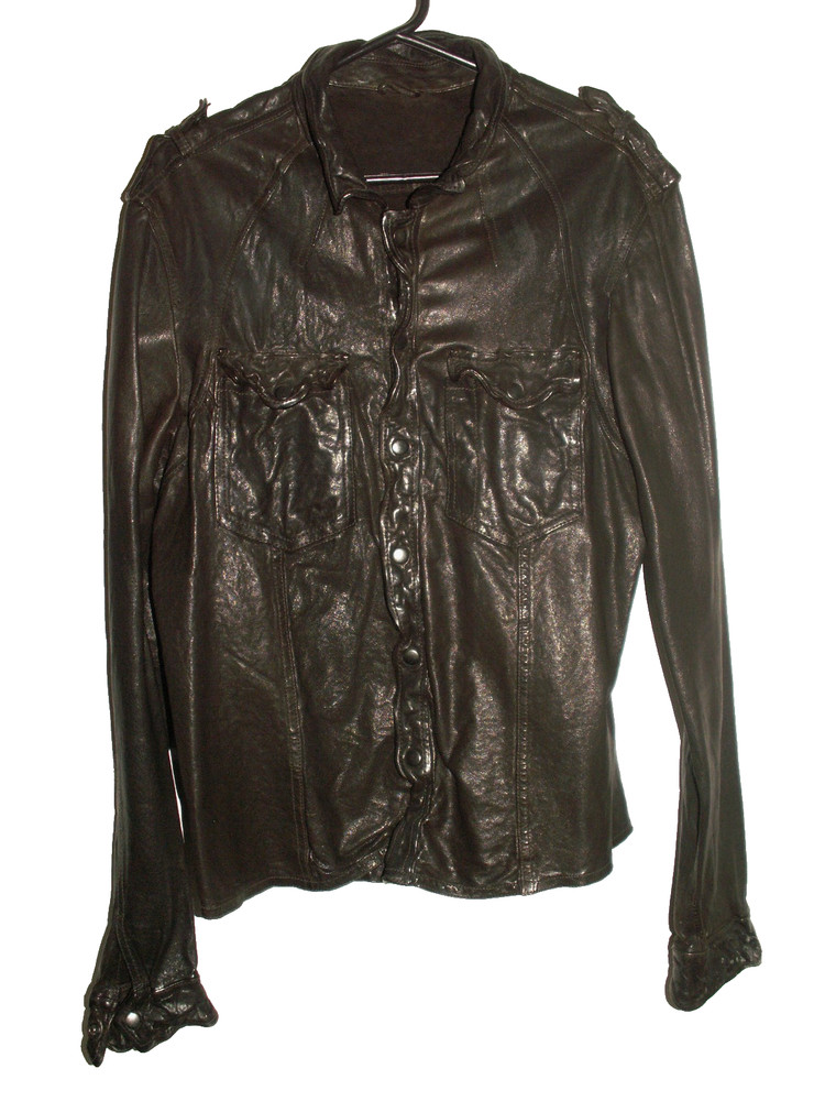 Men’s All Saints MCKAY LEATHER SHIRT jacket overshirt XL (ref80) £199.99!!!!!