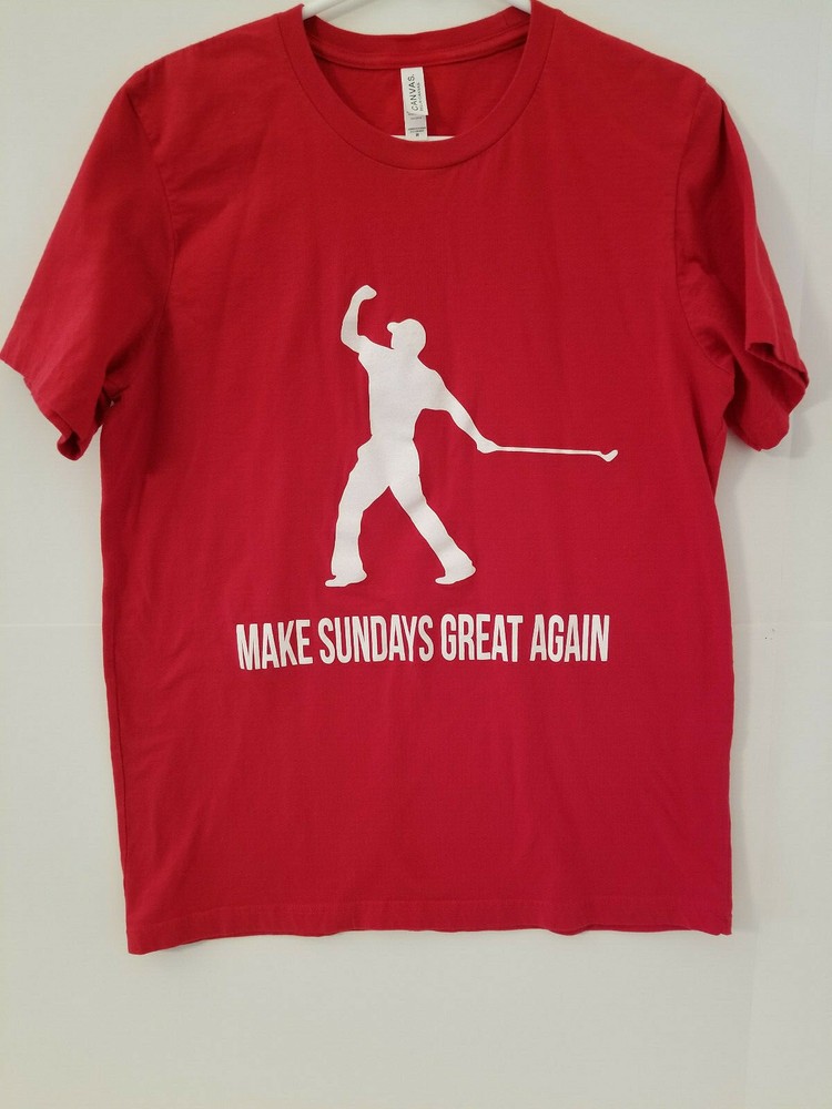 Barstool Sports Tiger Woods Make Sundays Great Again Mens Medium T Shirt Red