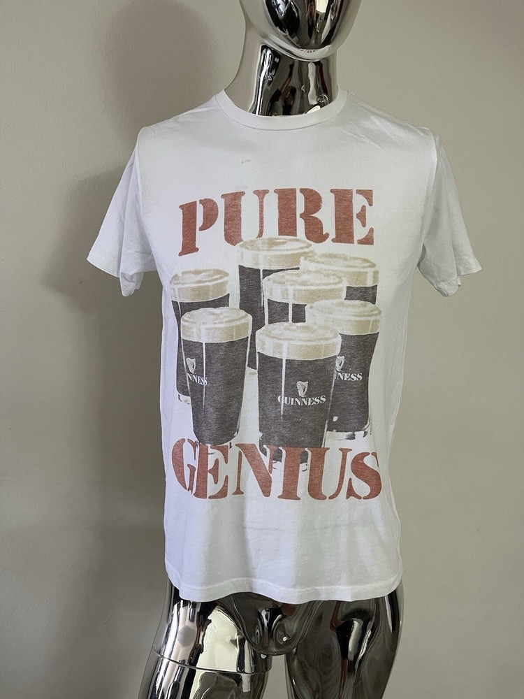 NEW Junk Food Men T-shirt Color White Size Xs Pure Genius Beer