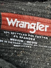 Wrangler Black Knit Long Sleeve Work Shirt Mens Size Medium Stretch