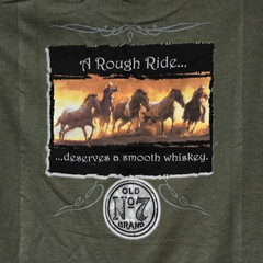 Jack Daniel’s JD Old #7 Rough Ride Tee T-Shirt Adult Army/Green 3XLarge DISPLAY