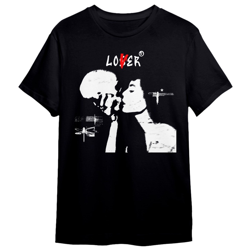 Lover Loser Skull Kiss Lover Print Casual Digital Print 220g Pure Heavy