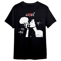 Lover Loser Skull Kiss Lover Print Casual Digital Print 220g Pure Heavy