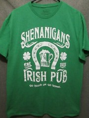 SPENCER’S SHENANIGAN’S IRISH PUB GREEN T-SHIRT ADULT MEN’S LARGE