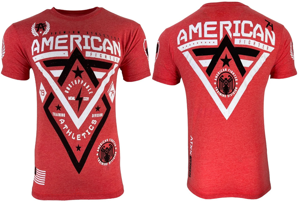 American Fighter Men’s T-shirt Alaska Red Crew neck Athletic XS-5XL