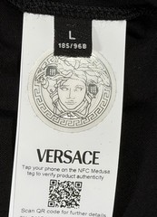 Versace Pop Pin Mesusa Black Cotton Jersey T-shirt Men’s Size L Authentic