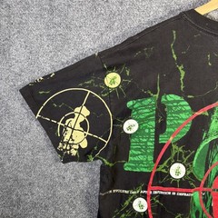 Vintage Public Enemy Shirt Mens XL Black 90s AOP Skull Rare Grail Band Tee Rap