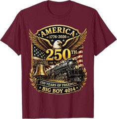 Big Boy 4014 Train USA 250th Anniversary Patriotic American T-Shirt