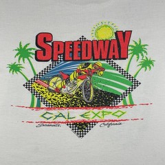 Vintage Speedway Racing Shirt Mens Large National Qualifier Cal Expo Signed 90s