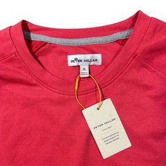 Peter Millar Red Cradle Performance Crewneck Long Sleeve Pullover Shirt NWT M