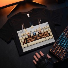 Retro Keyboard AFK T-Shirt | Vintage Gamer Funny Tech Gift | Unisex Cotton Tee