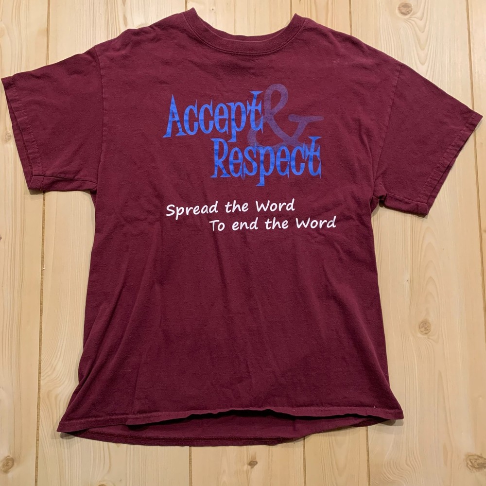 Vintage Y2K Accept & Respect Spread The Word End The Word West Allis T-Shirt L