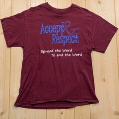 Vintage Y2K Accept & Respect Spread The Word End The Word West Allis T-Shirt L
