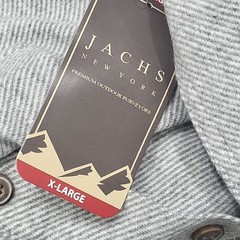 Jachs Mens Shirt X-Large Size Light Gray Button Front Long Sleeves Top