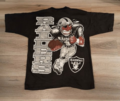 Los Angeles Raiders T-Shirt Men Large Double Sided Gemrock Tag 80s 90s RARE