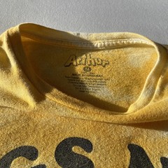 Arthur Call Your Mother “Hugs Not Drugs” Shirt Yellow Tie Dye Size Medium