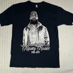 Vintage Style RIP Nipsey Hussle Memorial Graphic T-Shirt Rap Hip Hop Tee Mens M