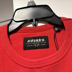 AVIREX Salvage Red Patch Logo Crew Neck T-Shirt NEW Men’s Size Size Medium