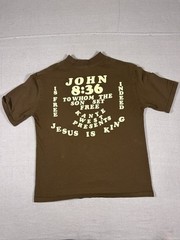 Kanye West Jesus Is King John 8:36 Graphic Brown Men’s M Crew Neck Tee