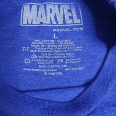 Marvel Blue Crewneck T Shirt Adult Large Blue Super Hero Solid Graphic PHOTOS