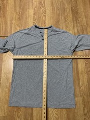 Public Rec Henley Shirt Mens Large Gray Long Sleeve Pima Cotton Tencel Stretch