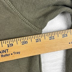 Iron & Resin Waffle Knit Shirt Mens M Green Henley Thermal Grid Sweatshirt