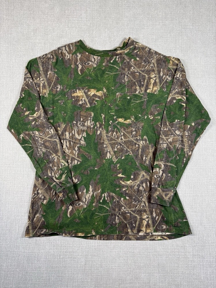 Mossy Oak Shirt Mens XL Camo Long Sleeve Pocket Hunting Outdoors Real Tree Style