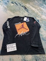 NWT Nike Air Jordan Max 90 NBA Miami Heat LS Black T-Shirt Men’s Sz XL FREE SHIP